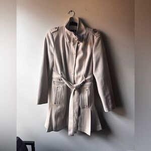 Calvin Klein Belted Peacoat – Cream / Ivory